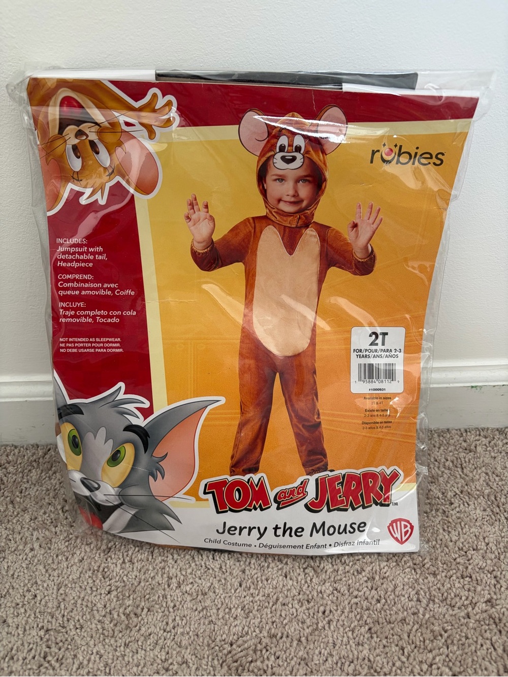 Rubie's Tom and Jerry Jerry the Mouse Costume in Brown and Cream